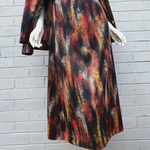 VTG 1980s Noble Frocks Sydney Matching 3 Piece Set Midi Dress Jacket Belt XXL 16 - Picture 3 of 10